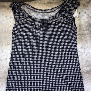 NWT loft blue white shirt off shoulder XS